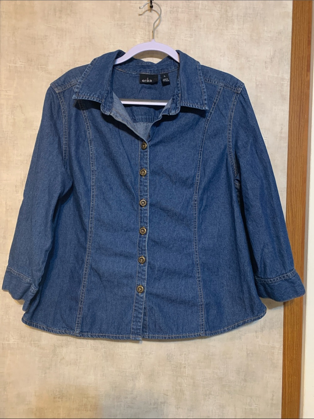 Erika Dark Blue Denim Button-Down shirt/jacket  size XL
